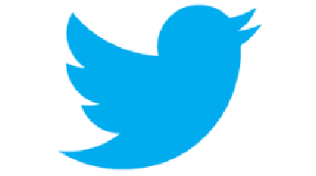 Twitter logo depicts a light-blue tweety-bird.